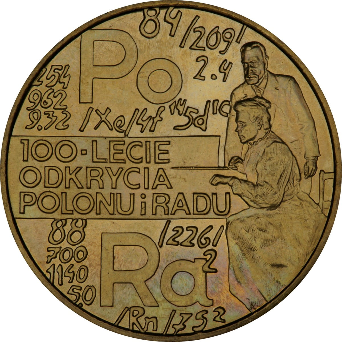2 zł 100-lecie odkrycia radu i polonu
