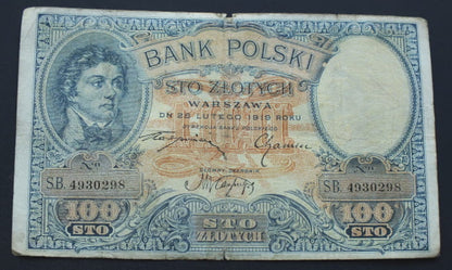 100 zł Tadeusz Kościuszko 1919 r.