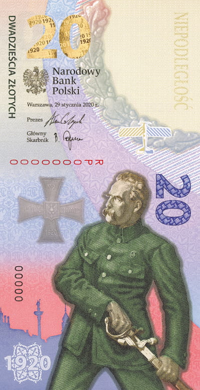 Banknot 20 zł Bitwa Warszawska 1920