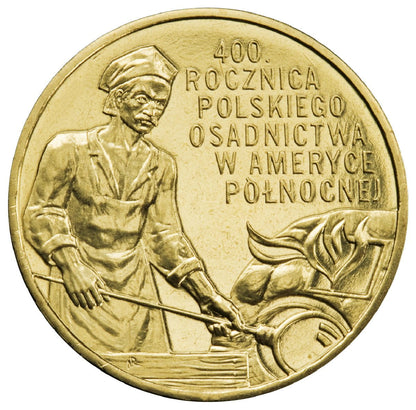 2 zł 400. rocznica polskiego osadnictwa w Ameryce Północnej