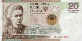 20 zł 100. rocznica przyznania Nagrody Nobla Marii Skłodowskiej-Curie w dziedzinie chemii