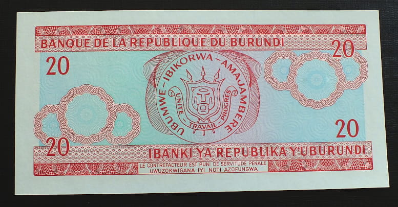 20 franków - Burundi