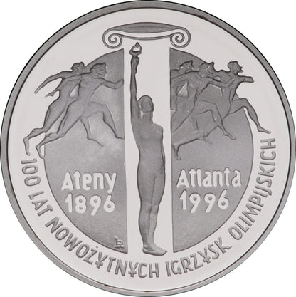 10 zł 100 lat nowożytnych Igrzysk Olimpijskich (1896 - 1996)