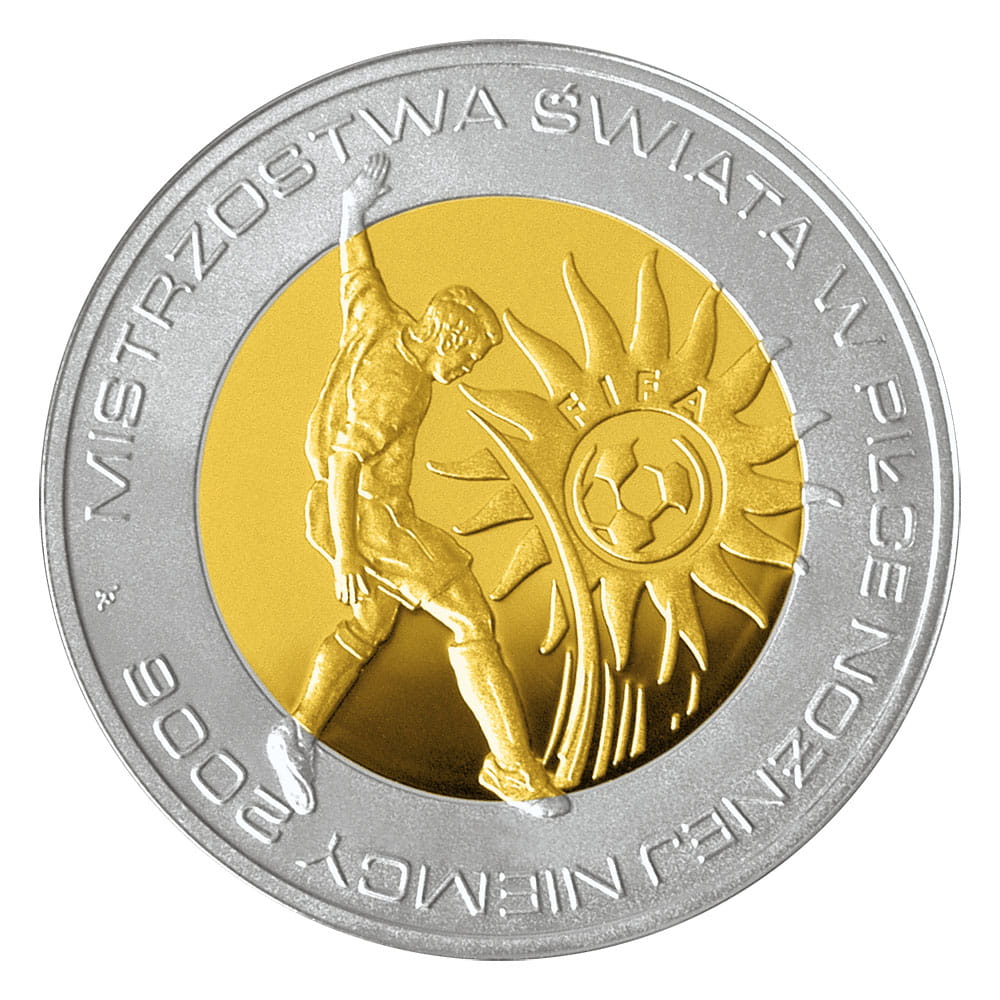 10 zł Mistrzostwa Świata w Piłce Nożnej: Niemcy 2006 (Ag+Au)