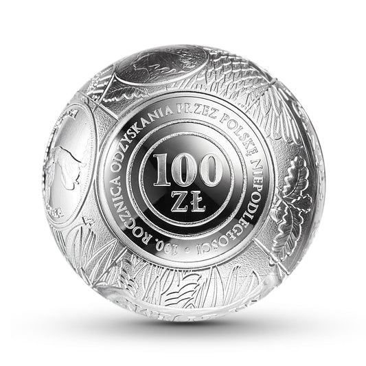 100 zł kula  100. rocznica odzyskania przez Polskę niepodległości