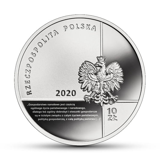 Moneta 10 zł Wielcy polscy ekonomiści – Stanisław Głąbiński