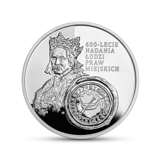 Moneta 10 zł 600-lecie nadania Łodzi praw miejskich