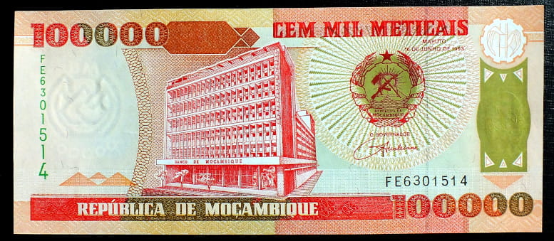 100000 Meticais - Mozambik 1993 r.