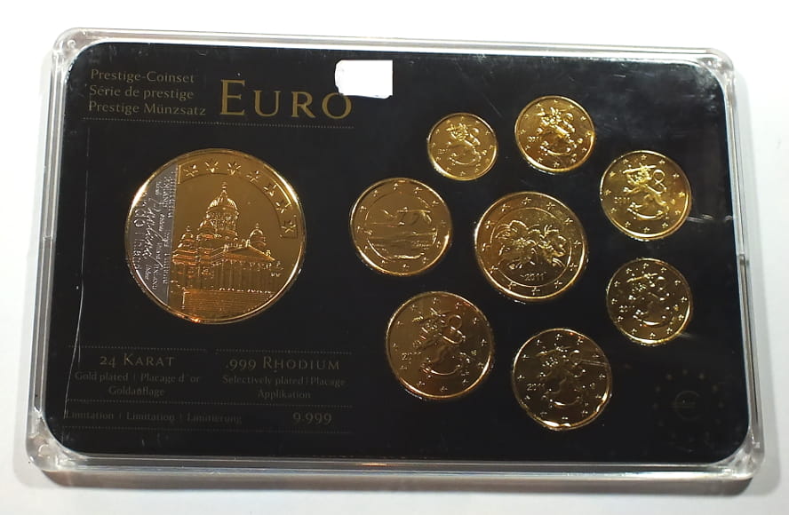 Zestaw euro wersja limitowana + numizmat FINLAND gold plated